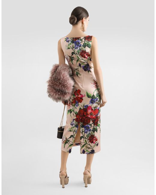 Dolce & Gabbana Pink Printed Satin Dress
