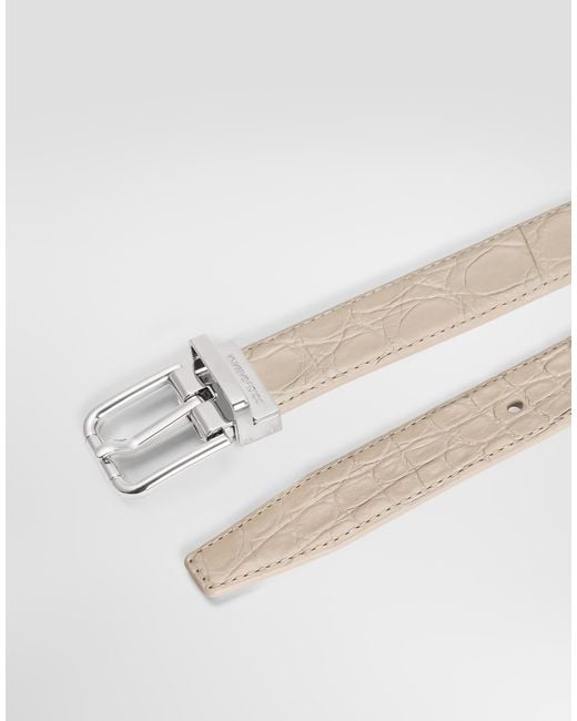 Dolce & Gabbana Natural Caiman Belt for men