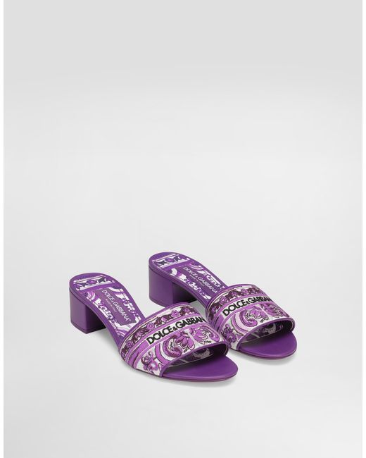 Dolce & Gabbana Purple Ciabatta Flat