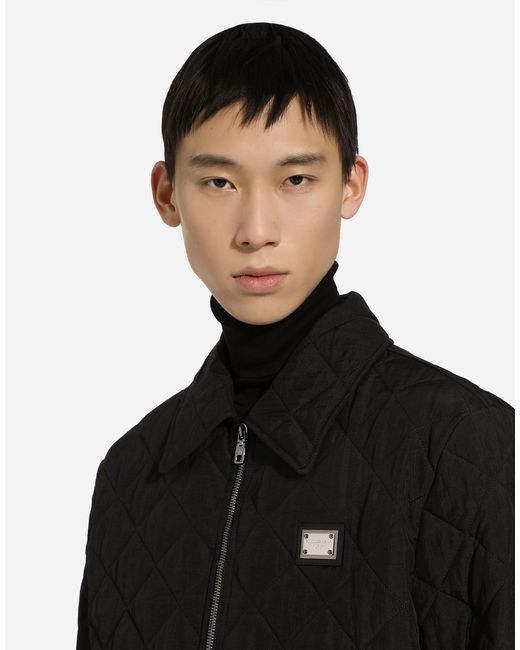Dolce & Gabbana Black Quilted Jacket for men