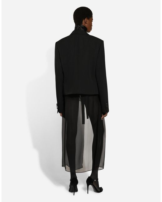 Dolce & Gabbana シルクシフォン＆シルクサテン ブラウス Black