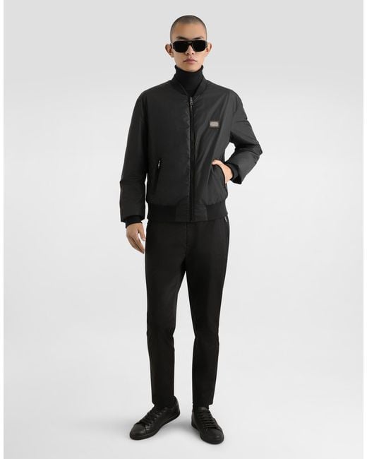 Dolce & Gabbana Black Nylon Jacket With Branded Tag for men