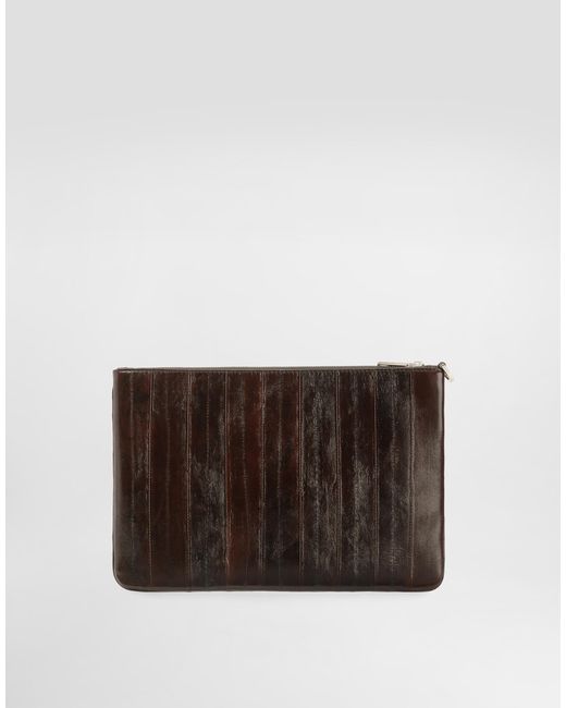 Dolce & Gabbana Brown Eel Leather Necessaire for men