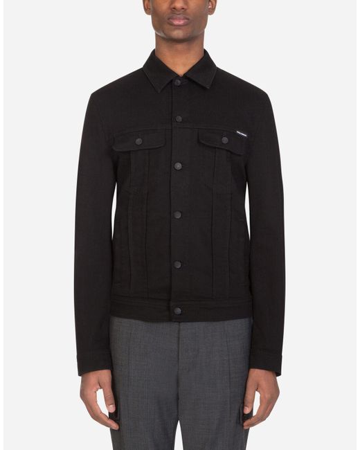 Dolce & Gabbana Washed Black Stretch Denim Jacket for men