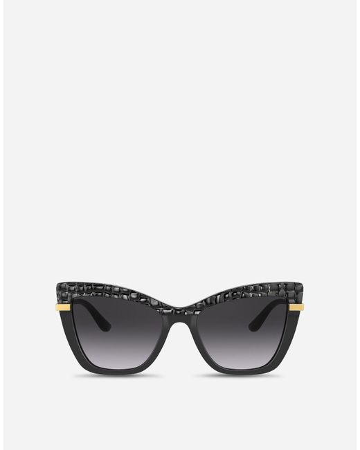 Half Print Sunglasses di Dolce & Gabbana in Black