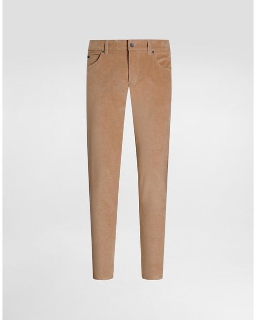 Dolce & Gabbana Natural Cotton And Cashmere Regular Trousers for men