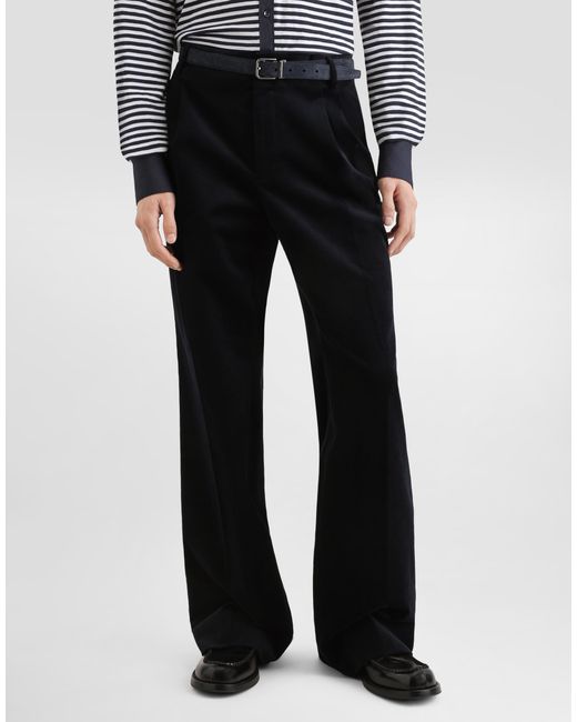 Dolce & Gabbana Black Velvet Trousers for men