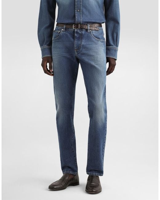 Dolce & Gabbana Blue Denim Trousers for men