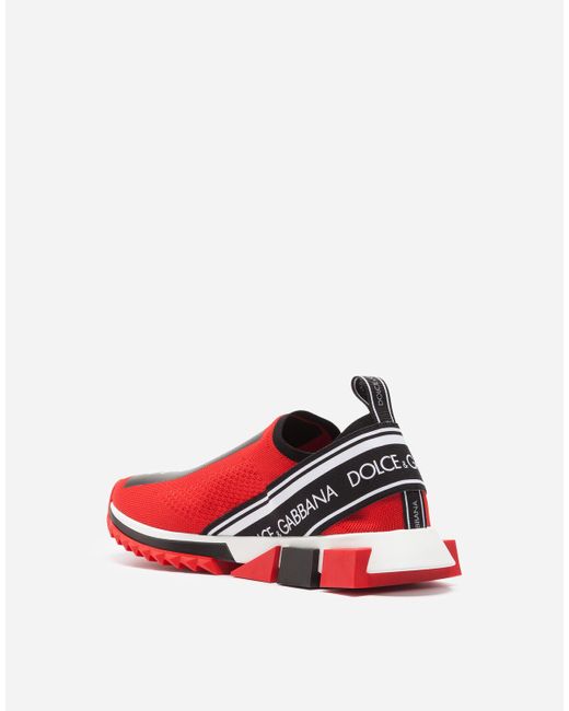 Dolce & Gabbana Leather Sorrento Sneakers With Logo in Red for Men ...