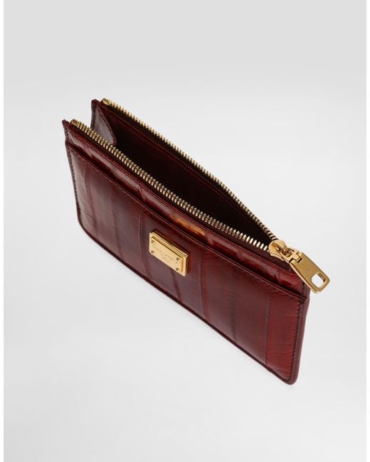 Dolce & Gabbana Red Eel Card Holder