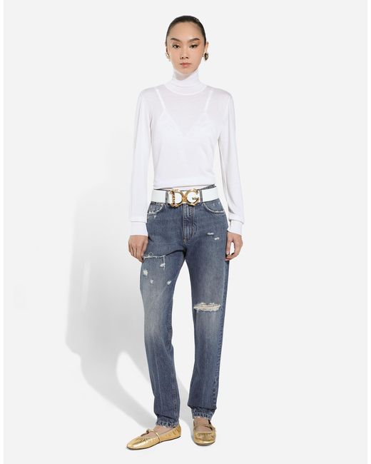 Maglia Collo Alto di Dolce & Gabbana in White