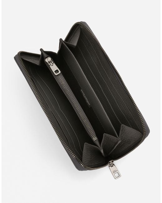 Dolce & Gabbana Gray Zip-Around Dg Logo Wallet for men