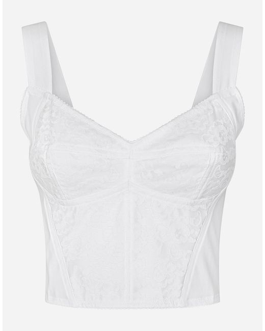 Dolce & Gabbana ビスチェ コルセッテリア ジャカードシース＆レース White