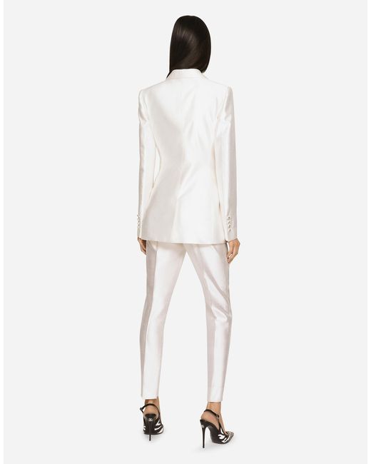 Dolce & Gabbana White Double-Breasted Blazer