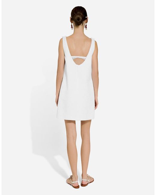 Dolce & Gabbana ブロケード ベアバック ショートドレス White