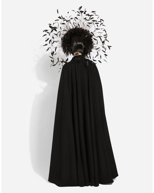Dolce & Gabbana Black Single-Breasted Wool And Cashmere Cape