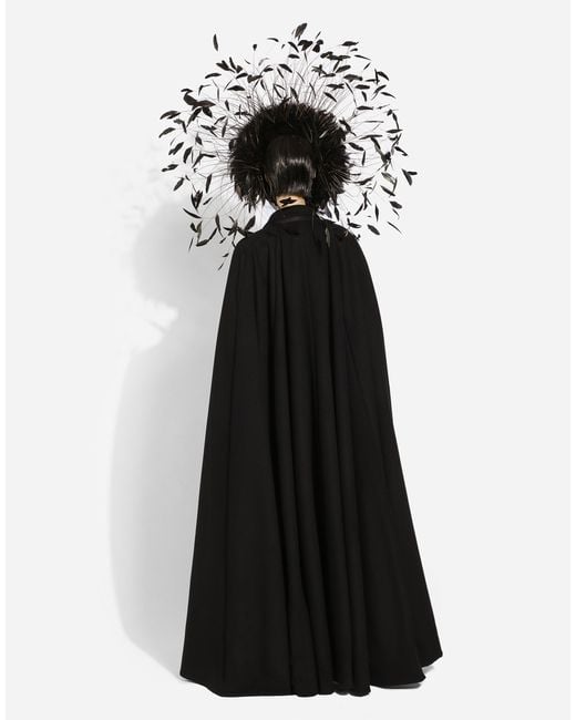 Dolce & Gabbana フェザーディテール ケープ Black