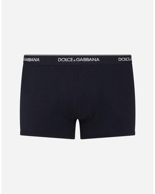 Dolce & Gabbana Blue Pack Of Two Logo Cotton-blend Jersey Boxer Briefs for men