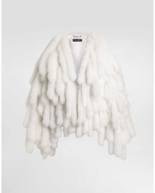 Dolce & Gabbana White Alpaca Coat