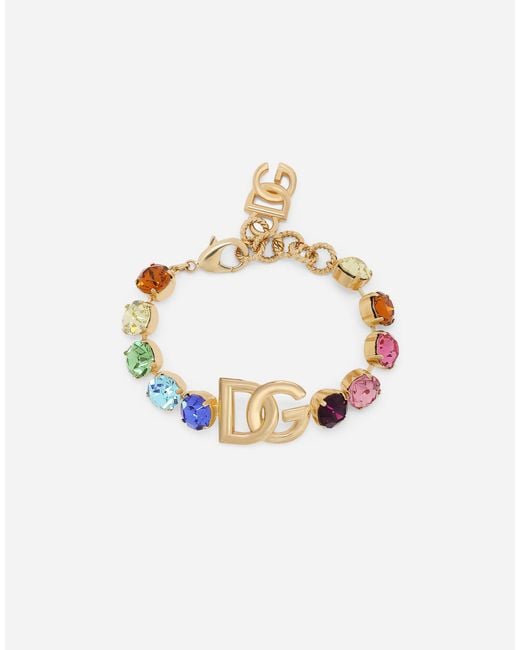 Dolce & Gabbana Armband mit farbigen Strasssteinen und DGLogo Lyst AT