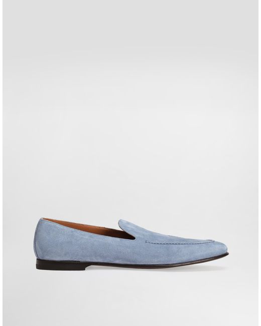 Dolce & Gabbana Blue Split Suede Shoes for men