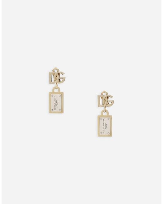Dolce & Gabbana イヤリング プレート＆Dgロゴ White