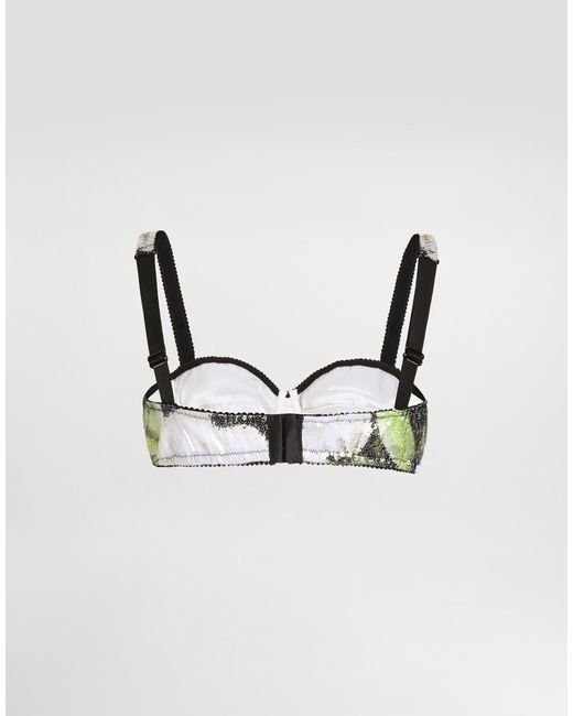 Dolce & Gabbana Natural Sequin-Embroidered Satin Balconette Bra With Gardenia