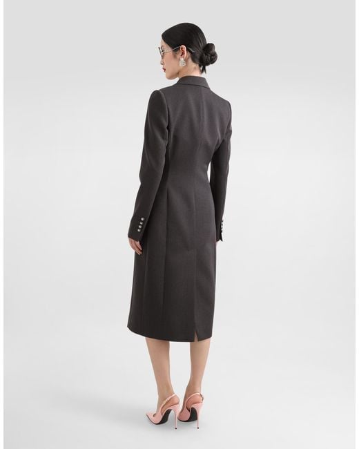 Dolce & Gabbana Dgロゴボタン ダブルブレスト ウール コート Black