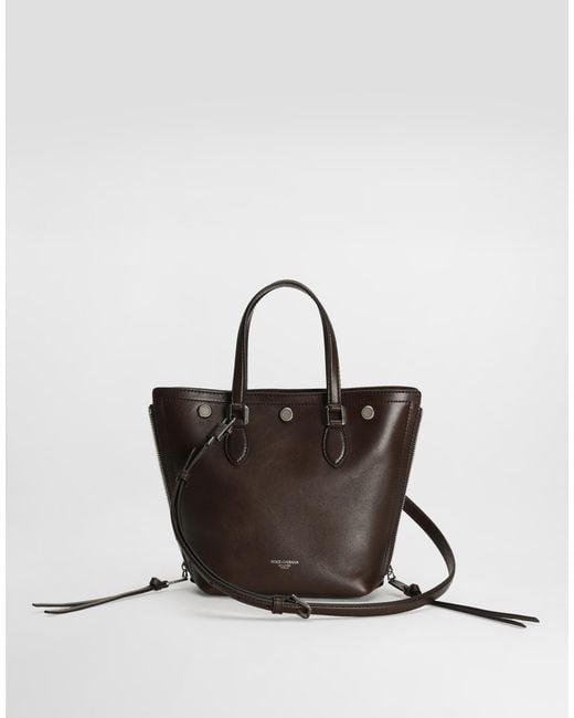 Dolce & Gabbana White Atene Tempesta Calfskin Shopping Bag for men