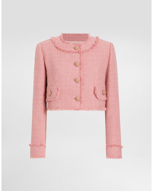Dolce & Gabbana Pink Tweed Jacket