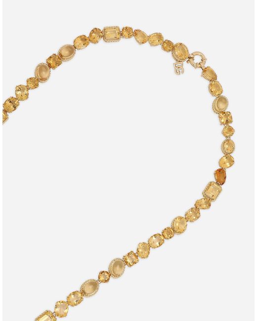 Dolce & Gabbana White Monochrome Sautoir 18-Carat And Citrines