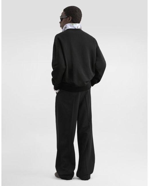 Dolce & Gabbana Black Felpa Giroc..Lung for men
