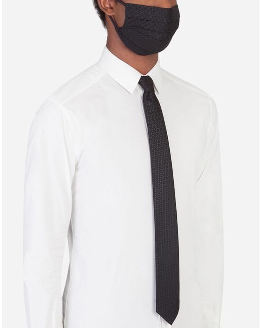 Dolce & Gabbana Set krawatte mit schutzmaske jacquard geometrisch in Black für Herren