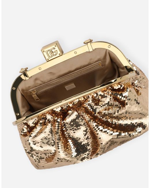 Dolce & Gabbana Yellow Maria Sequined Clutch