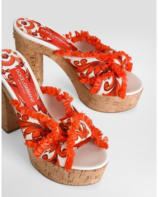 Dolce & Gabbana Red Sandalo Zoccolo