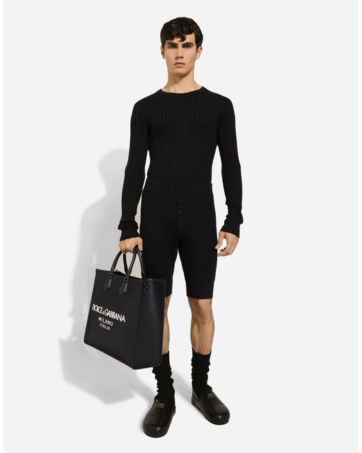 メンズ Dolce & Gabbana ショッピングバッグ ラージサイズ ナイロン Black