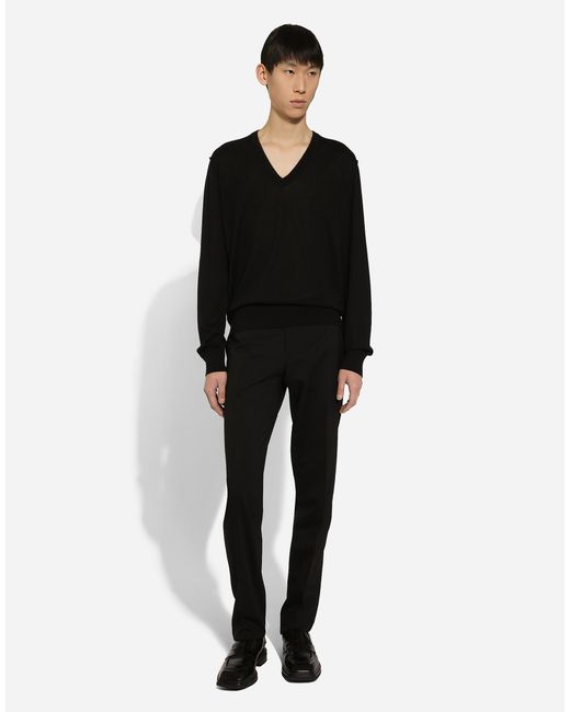 Pull Scollo V Dolce & Gabbana de hombre de color Black