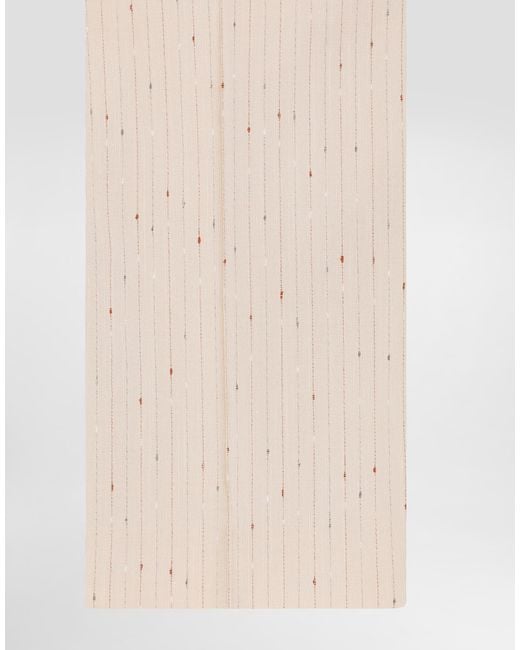 Dolce & Gabbana Natural Pinstriped Trousers for men