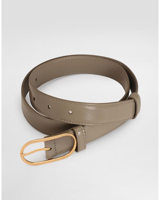 Dolce & Gabbana White Leather Belt