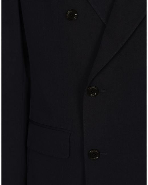 Dolce & Gabbana Blue Wool Twill Double-Breasted Jacket for men