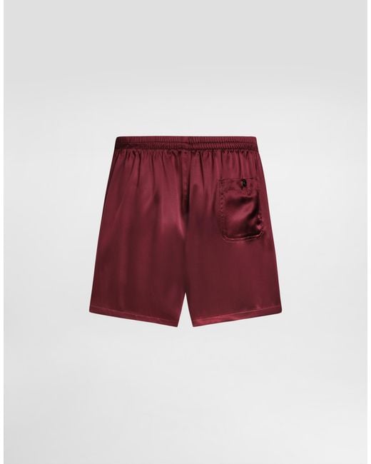 Dolce & Gabbana Red Silk Satin Boxer Shorts for men