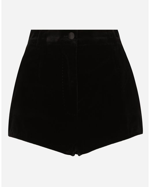 Dolce & Gabbana Black Velvet High-Waisted Tuxedo Trousers