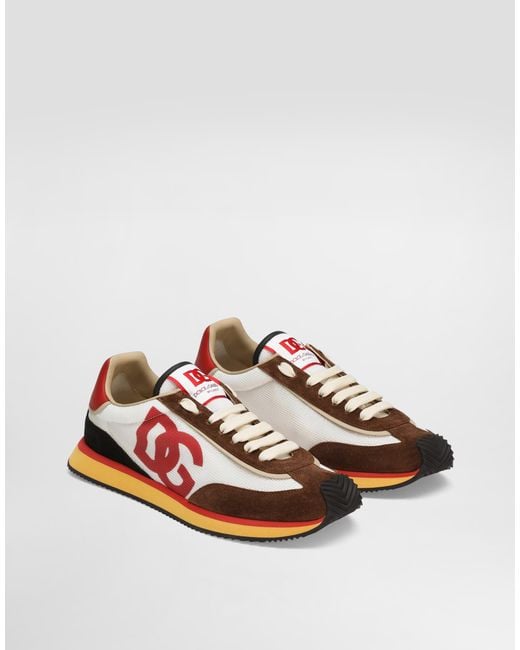 Dolce & Gabbana Multicolor Mesh And Suede Dg Cushion Sneakers for men