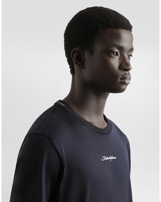 メンズ Dolce & Gabbana エンブロイダリーパッチ コットン Tシャツ Black