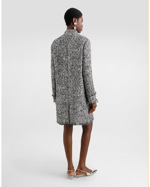Dolce & Gabbana ラッセルツイード ミディ ペンシルスカート Gray