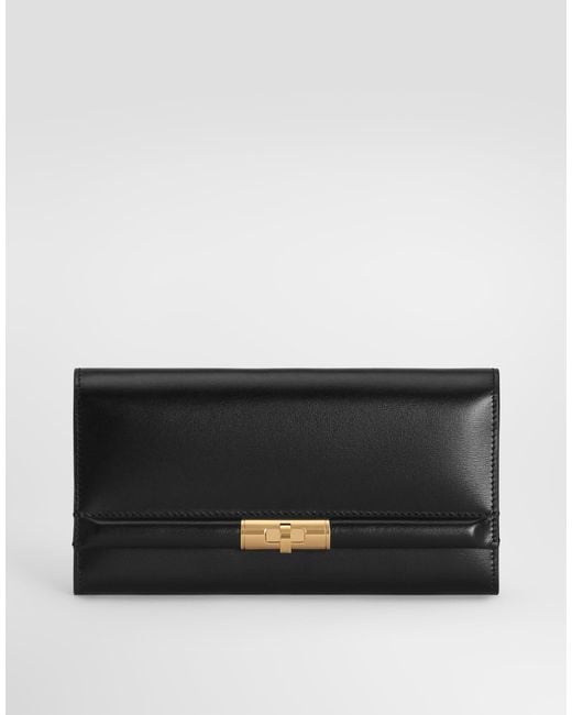 Dolce & Gabbana Black P.Foglio French Flap