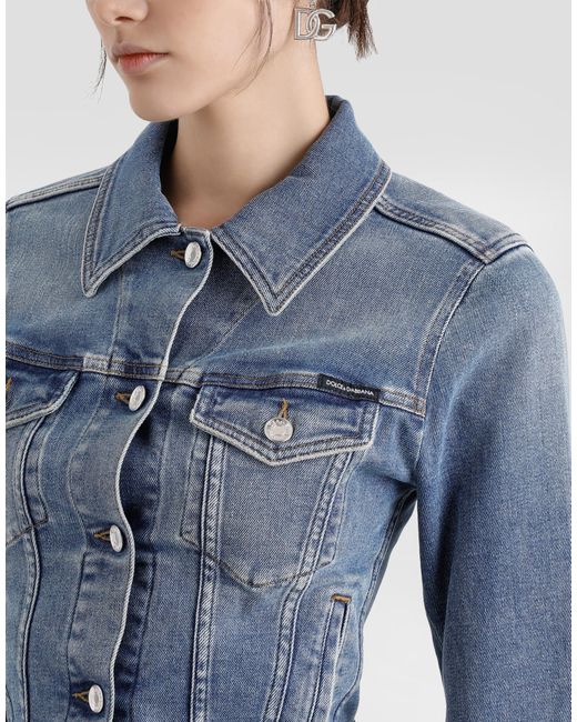Dolce & Gabbana Blue Cropped Denim Jacket