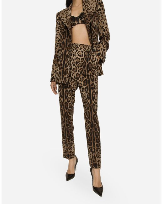 Dolce & Gabbana Natural High-Waisted Pants