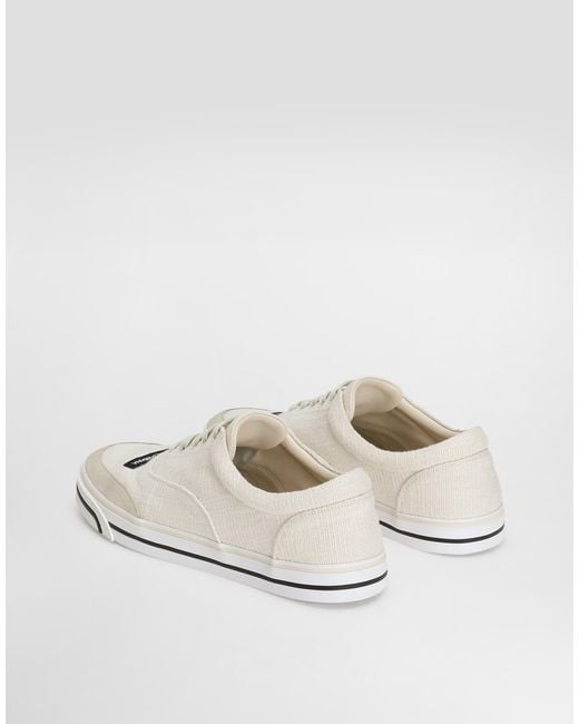 Dolce & Gabbana Natural Dg Sailing Linen Sneakers for men