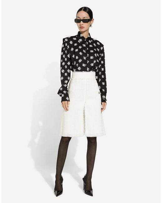 Dolce & Gabbana White Gonna